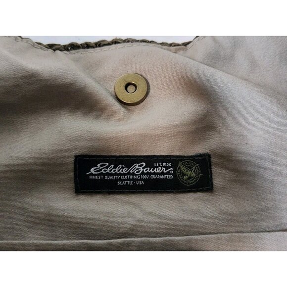 Eddie Bauer Woven Raffia Straw Shoulder Bag Beach Weekender Travel 14x14x6 Tan - Picture 6 of 9